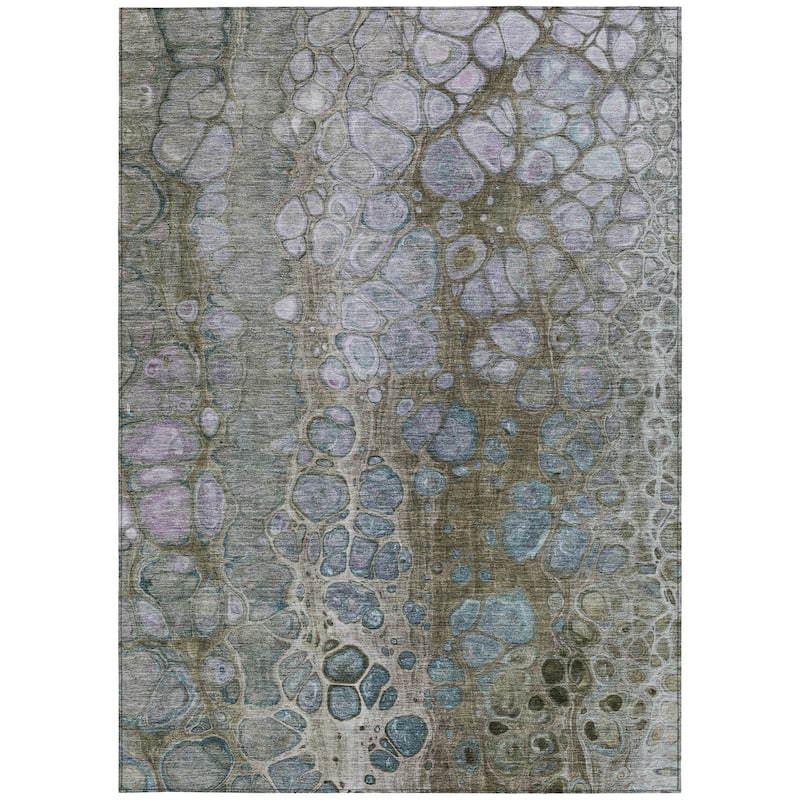 HomeRoots Abstract Transitional Rectangle Outdoor Rug