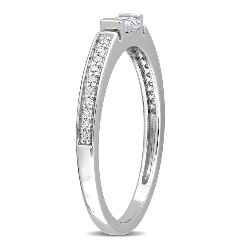 Miadora 3/8ct DEW Moissanite Bar Semi-Eternity Ring in Sterling Silver