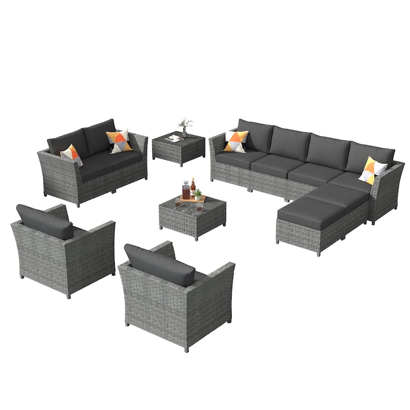 XIZZI 12-piece Outdoor Patio Furniture Sectional Set (fully assembled)