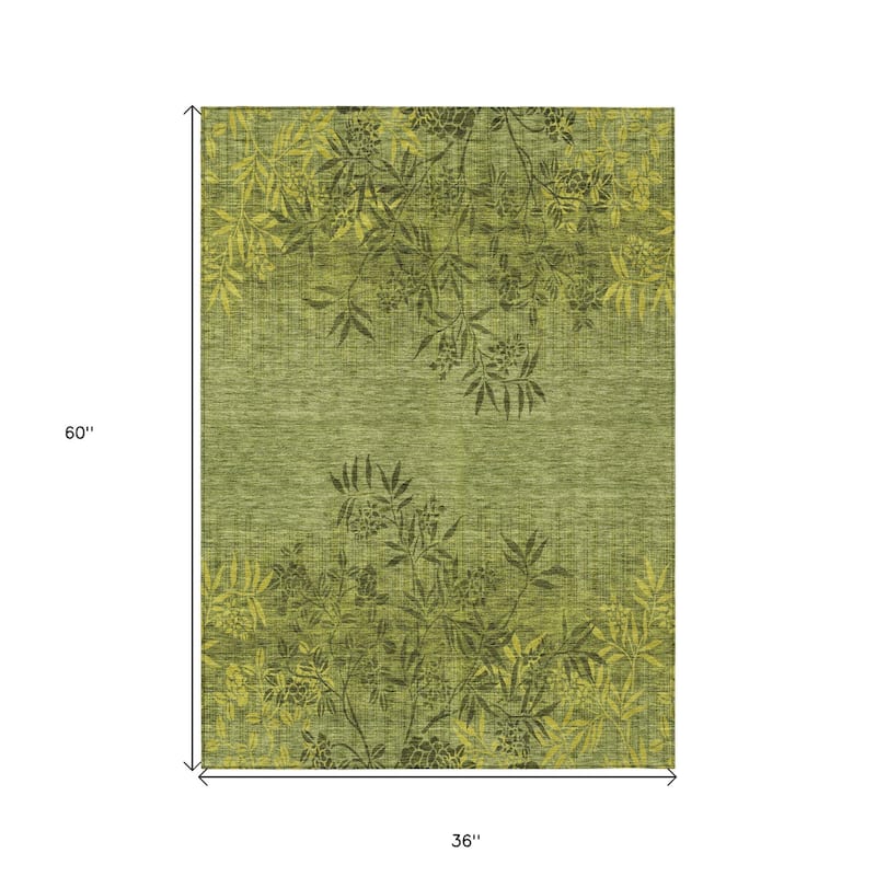 HomeRoots Floral Transitional Rectangle Outdoor Rug