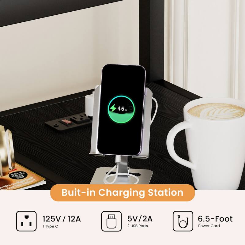 Full-Size Multifunctional Loft Bed with L-Shaped Desk, RGB LED Lights, Built-In Storage Drawers