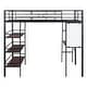 preview thumbnail 4 of 16, Modern Full Size Loft Bed with 3 Layers of Shelves and Desk with Whiteboard and Metal Frame for Bedroom