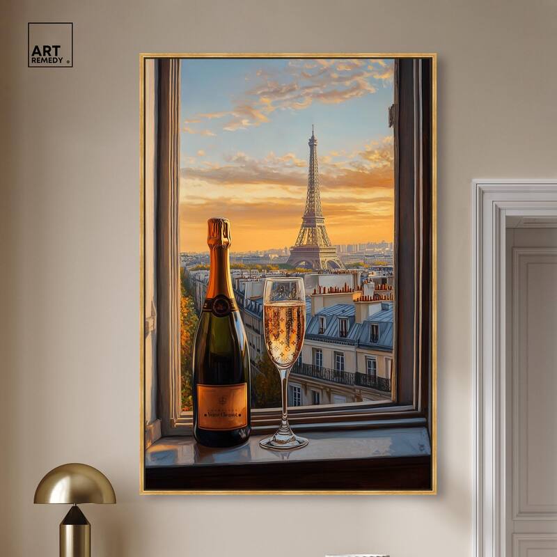 Classy Drink in Paris Canvas by Art Remedy