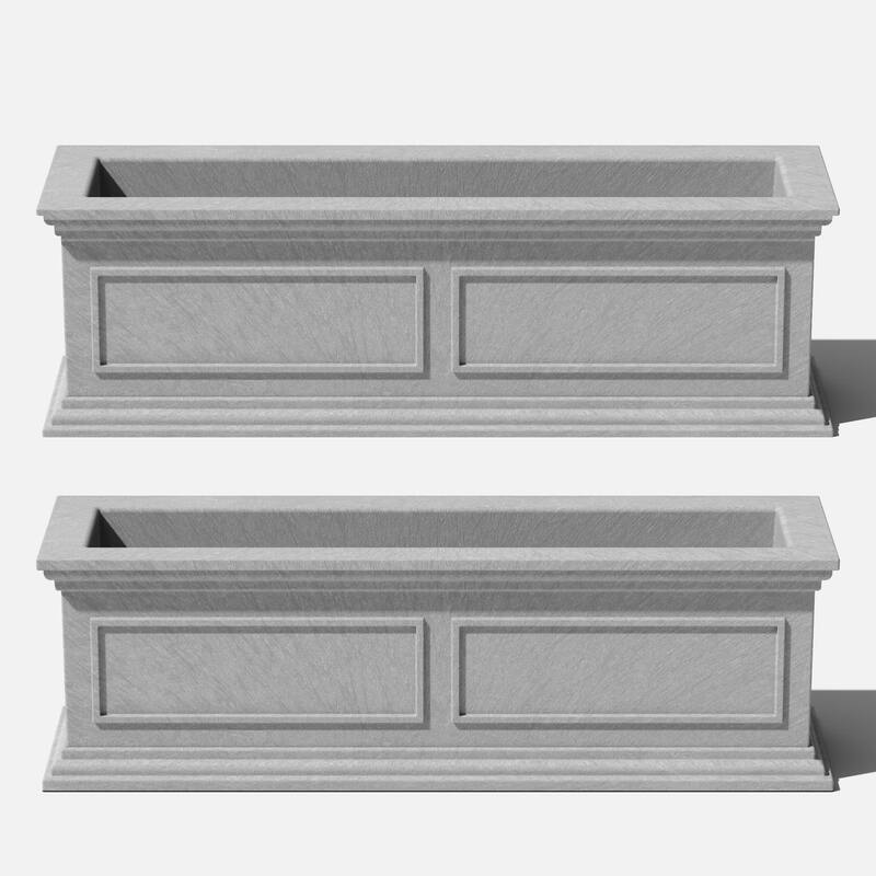 Veradek Brixton Series 36-inch Planter Box - 11"H x 11"W x 36"L - 2 Pack - Grey