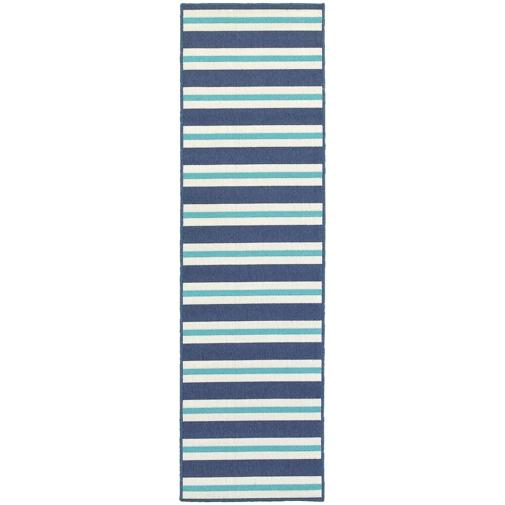 Vista Home Mackinac Horizontal Multi-Striped Area Rug.