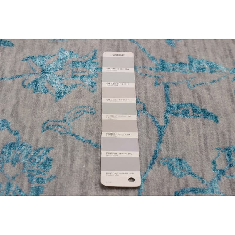 ECARPETGALLERY Hand-knotted Heritage Light Grey Silk, Wool Rug - 6' 1" x 8' 11"