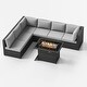 preview thumbnail 21 of 154, FINCATI Outdoor High-back Wicker Patio Sectional Set, 500 lbs Luxury Oversized Conversation Set, Spacious Couch Set