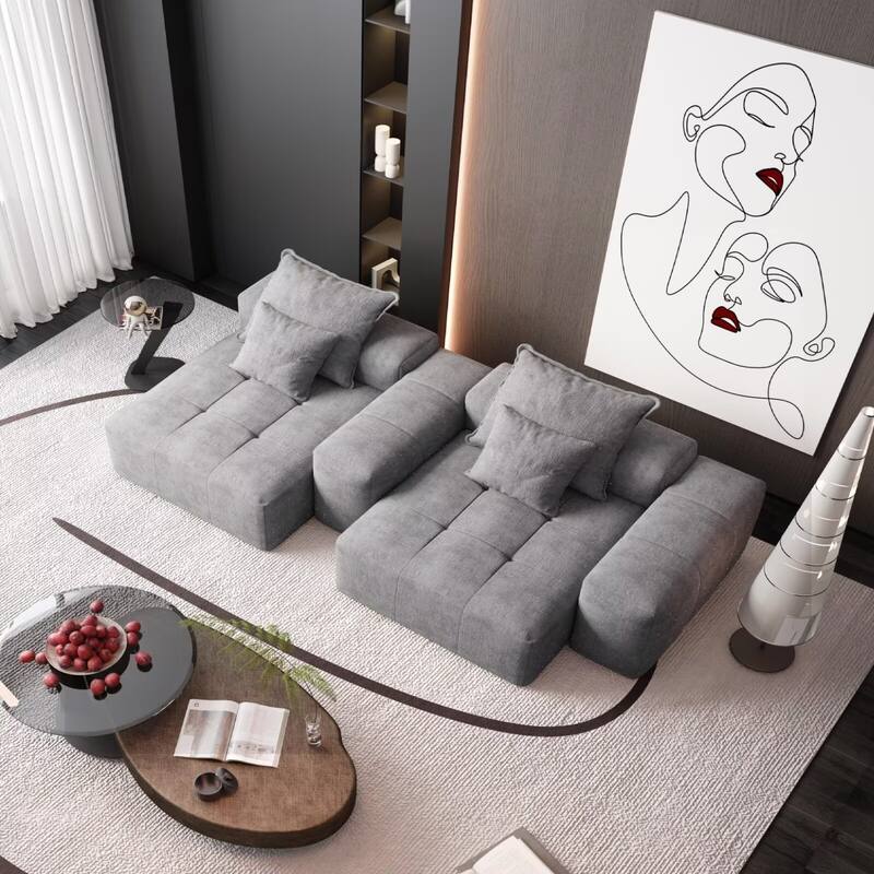 Oversized Modular Sectional Sofa,Sparkling Chenille Fabric,DIY Sofa
