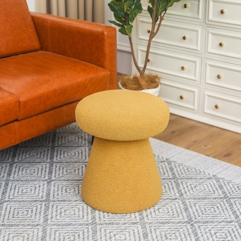 Adeco Mushroom Ottoman Large Soft Foot Stool for Living Room Bedroom