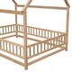 preview thumbnail 13 of 11, Full Size Wooden Bed House Bed with House Roof Frame