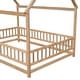preview thumbnail 26 of 50, Kids and Baby Full Size Wooden Bed House Bed with House Roof ,Fence Guardrails