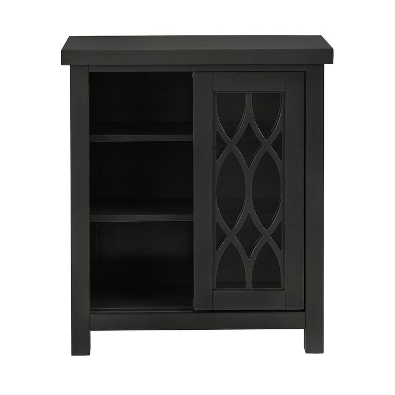 Glassell Geometric Glass Door Storage Cabinet with Adjustable Shelves by iNSPIRE Q Classic