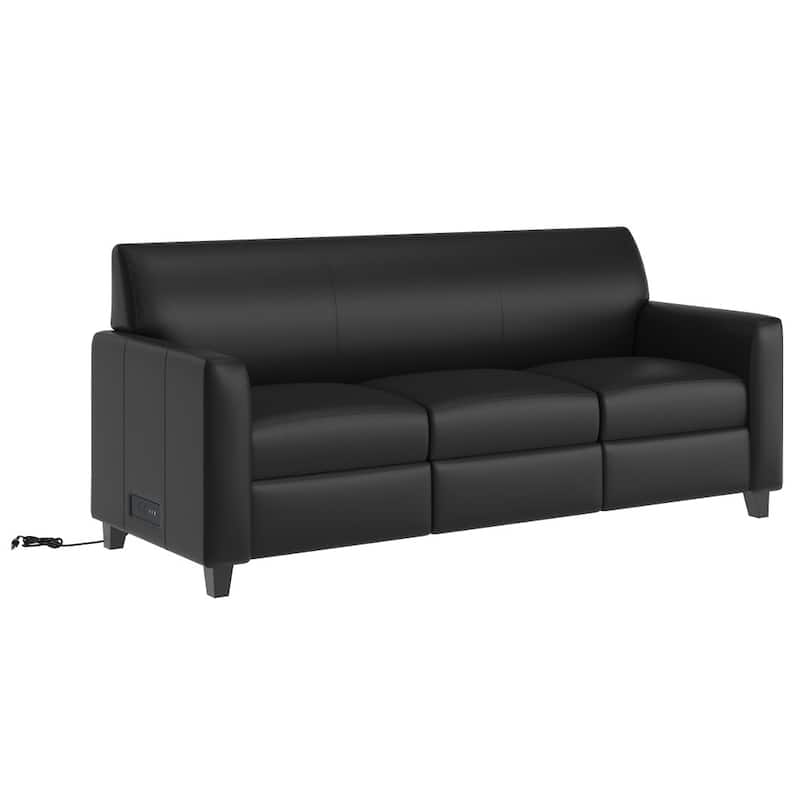 Upholstered Sofa with Dual Charging Stations - 30"D x 70.25"W x 33.5"H