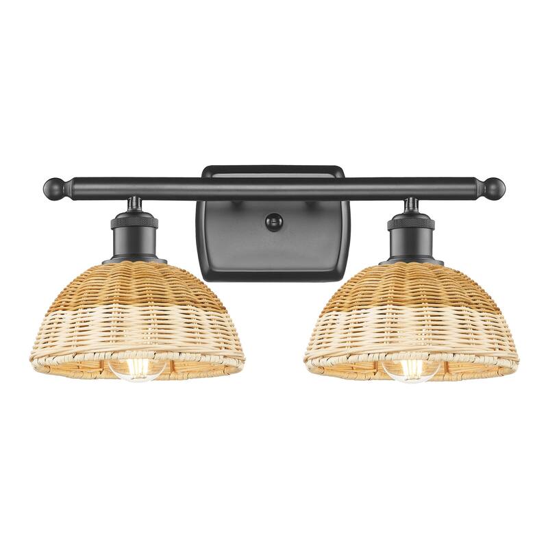 Innovations Lighting 516-2W-8-18 Bristol Natural II Vanity Bristol - Oil Rubbed Bronze / Natural