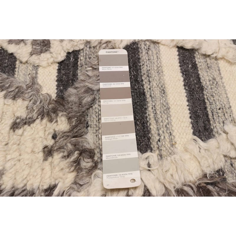 ECARPETGALLERY Hand-knotted Tangier Taupe Wool Rug - 4'11 x 8'0