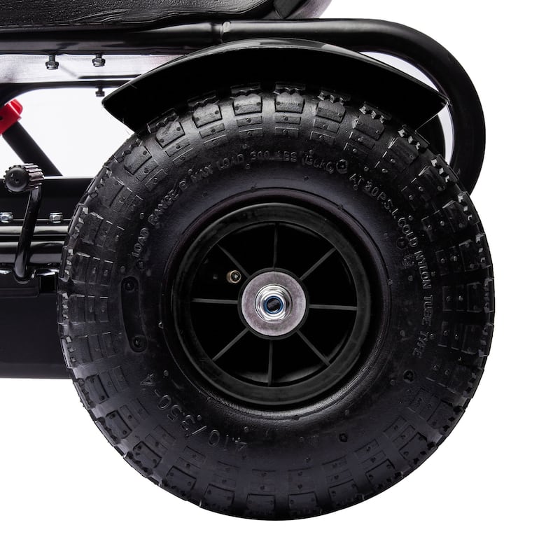 Outdoor Pedal Go Kart Ride-On Pedal Car with Adjustable Seat, Black All-Terrain Car Electric Vehicle with Handbrake