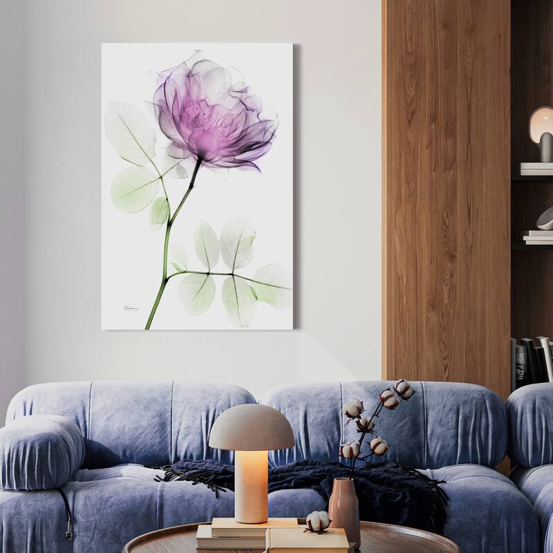 "Rose Dynasty 1" Frameless Free Floating Tempered Glass Panel Graphic Wall Art