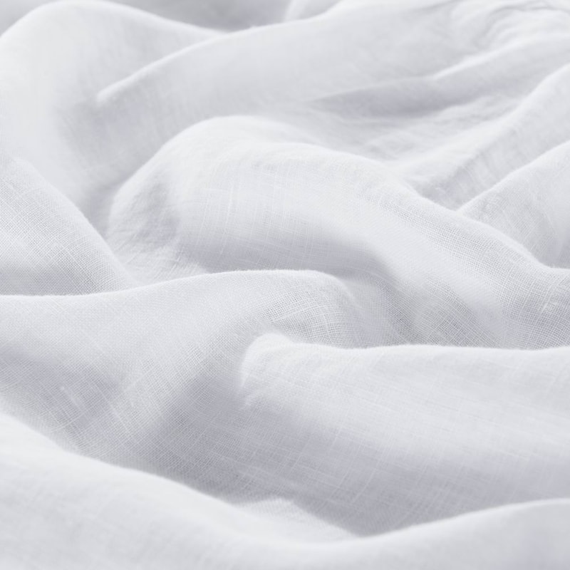 Linen Bed Skirt, 3 Side Linen Border, 16" Ruffled Drop, Twin, Queen, King, CK Size, White, Natural Color