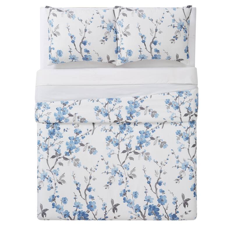 Cannon Kasumi Floral 3 Piece Duvet Cover Set