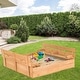 preview thumbnail 2 of 8, Gymax Kids Large Wooden Sandbox Outdoor Cedar Sandpit with 2 Bench