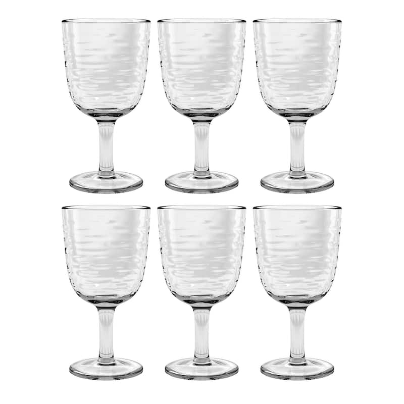 Abode Homewares by TarHong Foundry Goblet,13.5 oz. Set of 6 - Clear