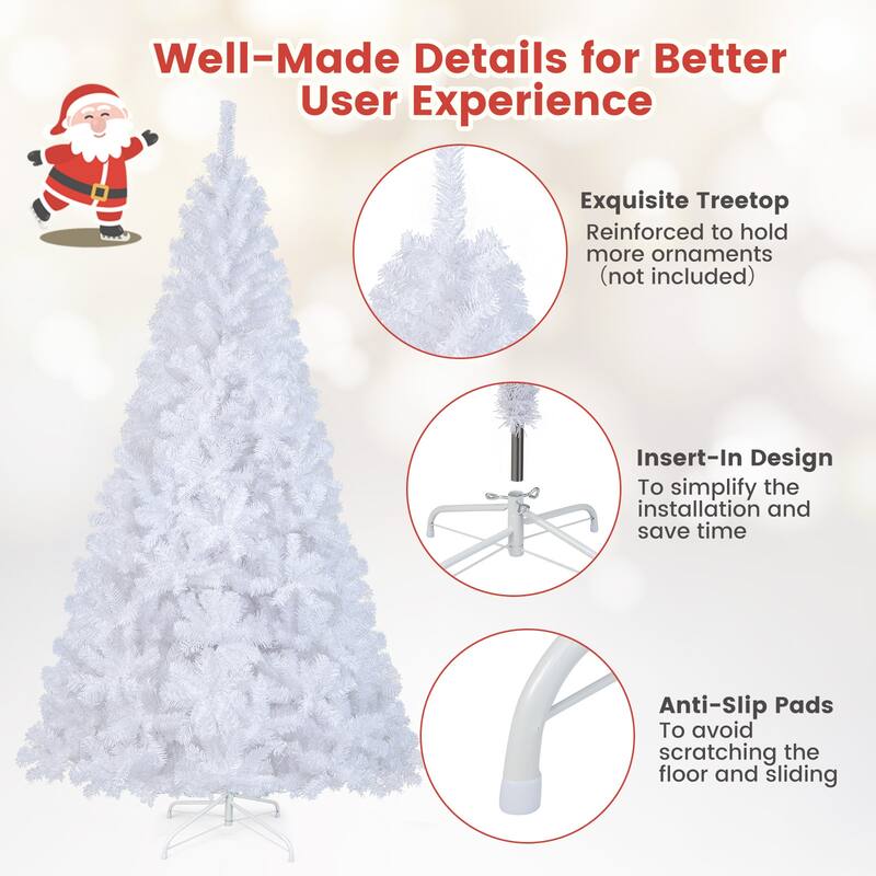 5/8 Feet White Christmas Tree with Solid Metal Legs
