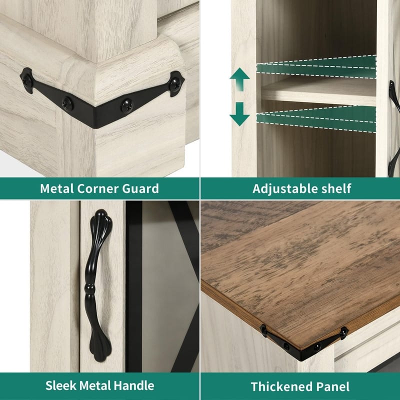 Nightstand with Charging Station - 16.9"D x 13.7"W x 23.5"H