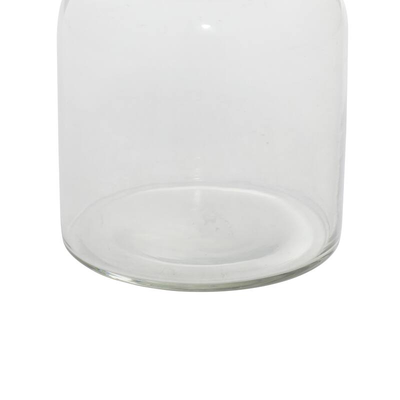 Clear Glass Contemporary Decorative Jar (Set of 3) - 5 x 5 x 12