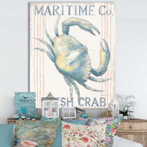 Designart "RW Floursack Nautical III" Cottage Canvas Wall Art