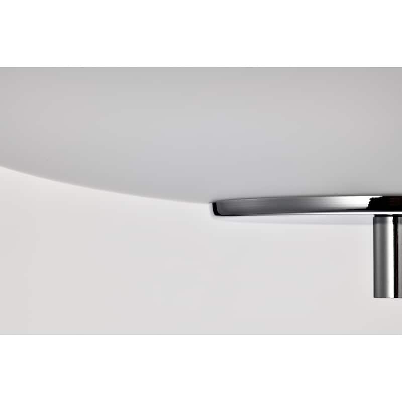 Caio Chrome Pendant Light with Oval Disk Frosted Glass Shade