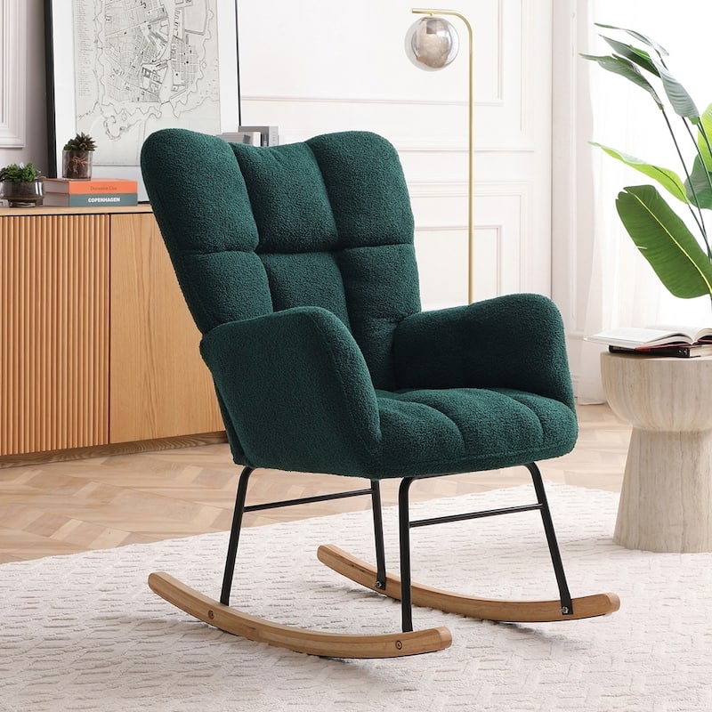 Rocking Chair Teddy Upholstered Glider Rocker