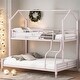preview thumbnail 1 of 34, Contemporary Design Twin over Full Metal House Bunk Bed, Safety and Convenience, Stability and Durability, Space-saving, Pink