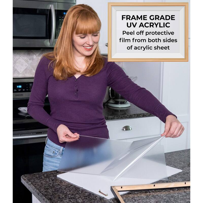 21x21 Frame Brown Picture Frame - Modern Photo Frame Includes UV