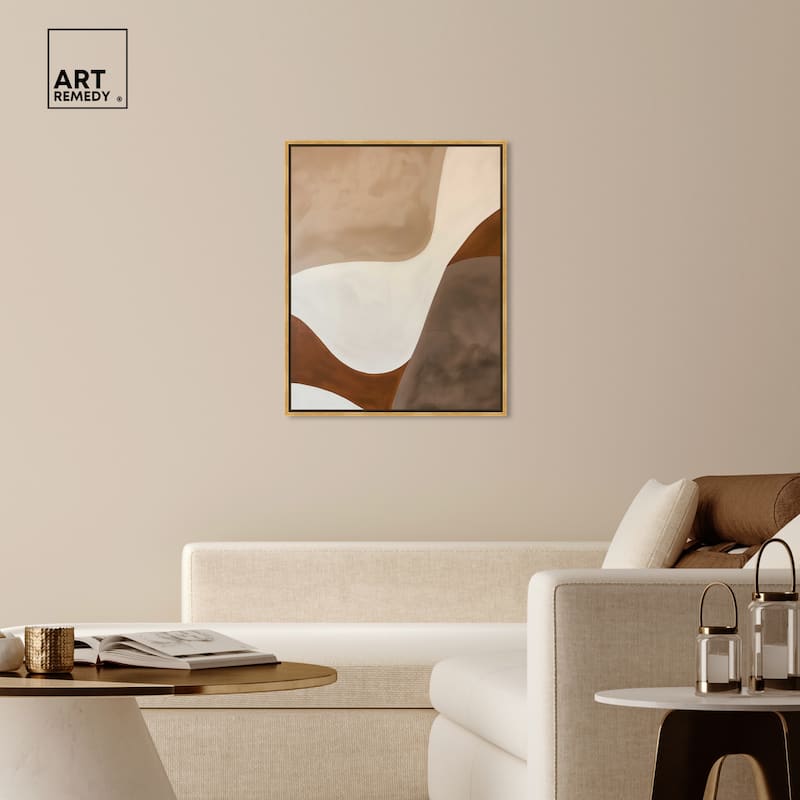 Art Remedy Dream Away Framed Abstract Shapes 1 Piece Canvas Wall Art