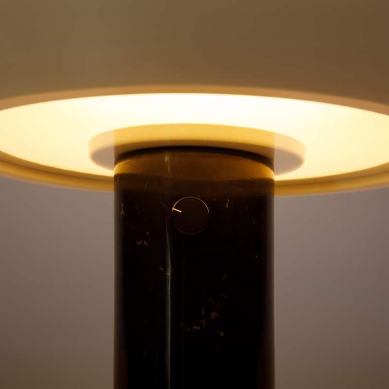 Brightech Kingpin 10 in. Classic Black Modern Integrated LED Novelty Bedside Desk Table Lamp with Ivory Iron Rounded Shade