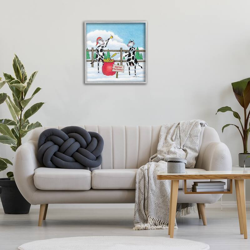 Stupell Feed The Farmless Funny Cows Framed Giclee Art Design By Roger Straub