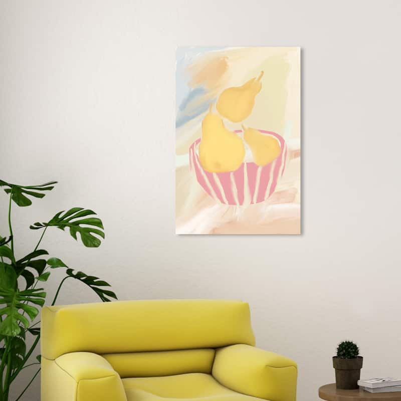 Wynwood Studio Canvas Food and Cuisine A Few Pears Yellow and Modern & Contemporary Wall Art Canvas Print - 30 x 20