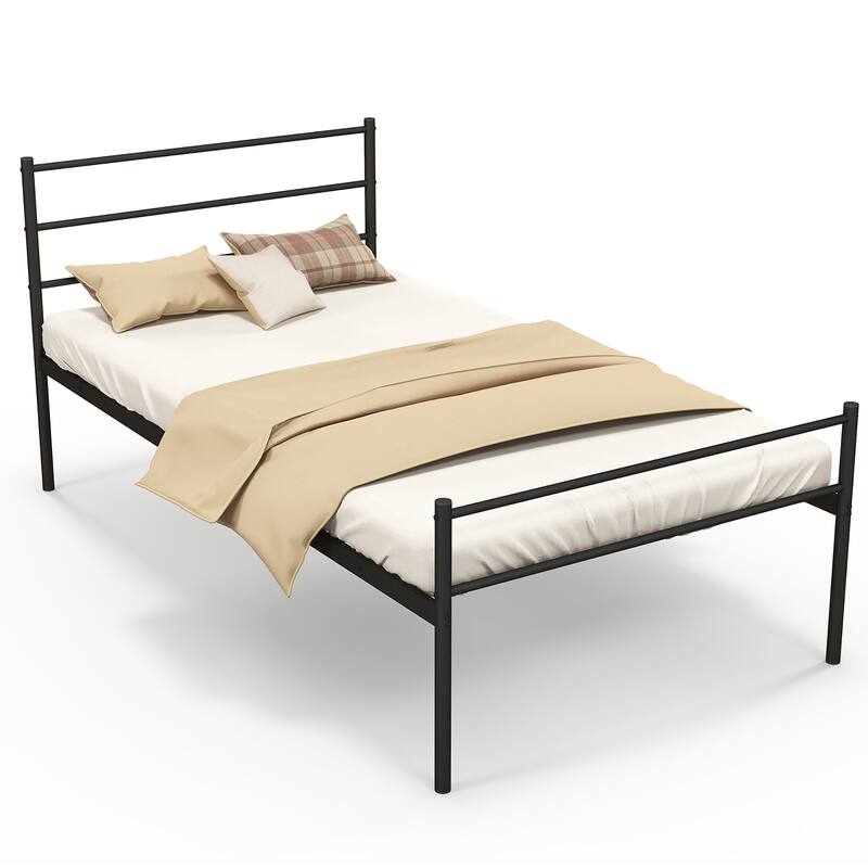 Costway Twin Metal Bed Frame Mattress Foundation No Box Spring Needed