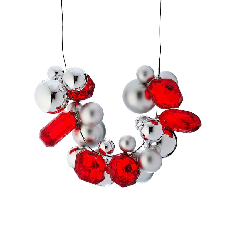 40" Christmas Jewels With Ball Ornament Garland - Red - 40