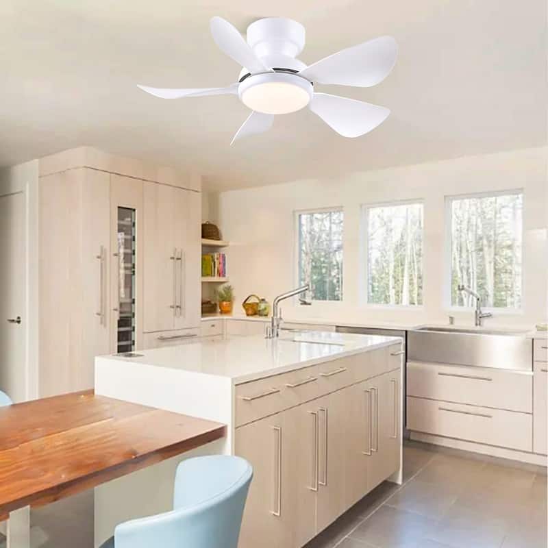 32/36/46/52 inches Low Profile Ceiling Fan with Light and Remote for Living Room Bedroom Kid's Room Patio