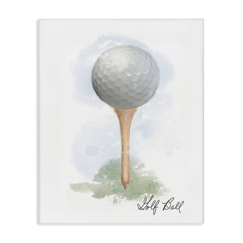 Stupell Soft Pastel Golf on Tee Canvas Wall Art Design By Matthew Piotrowicz