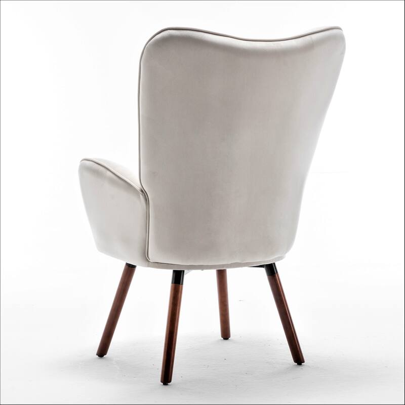 Kreedence 26.38" W Microfiber Flared Arm Accent Chair