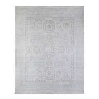 Shahbanu Rugs Pure Silver Washed Out Peshawar with Faded Designs ...