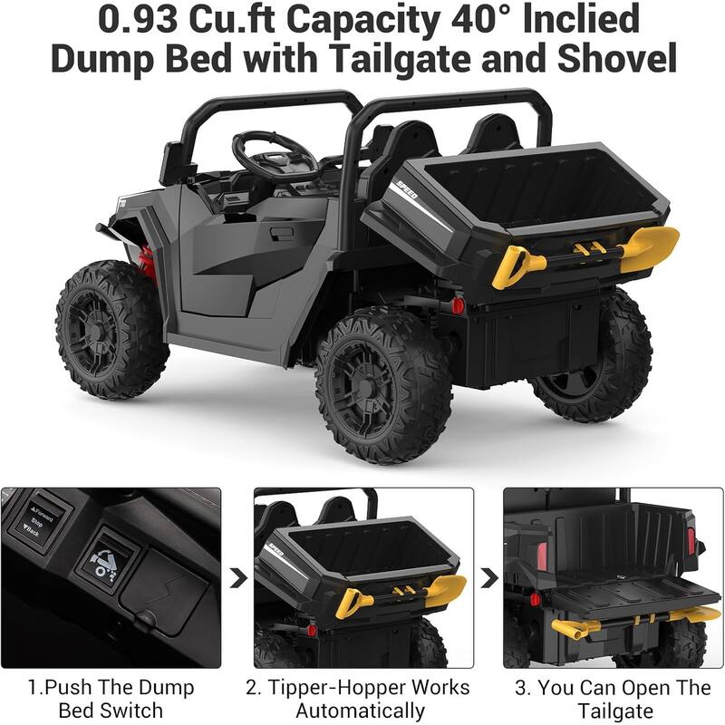 Ride On Dump Truck, 24V Ride On Car with Remote Control