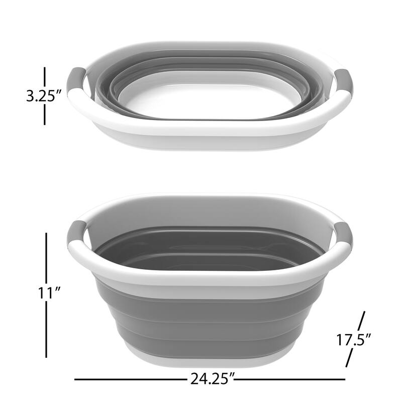 Collapsible Basket - Space-Saving Multipurpose Pop-up Handbasket by Lavish Home - 24.25 x 17.5 x 11