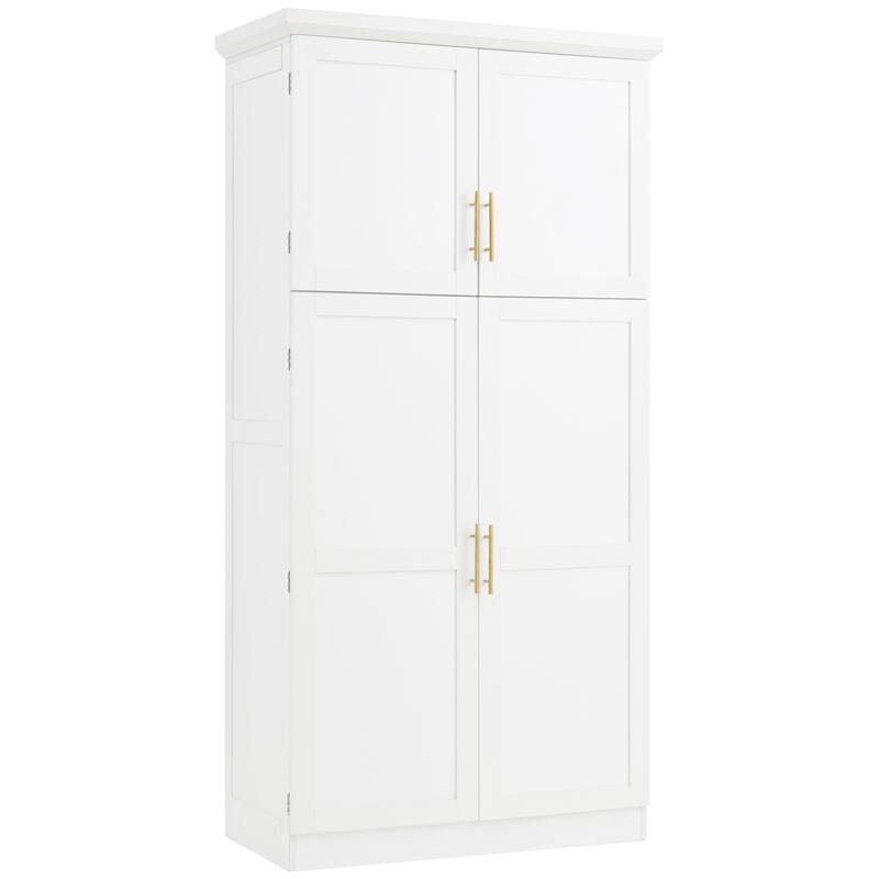 70.9 inch Freestanding Kitchen Cabinet, Tall Storage Cabinet with 4 Doors, 2 Door Shelves, 8 Pull-out Trays and Adjustable Shelf