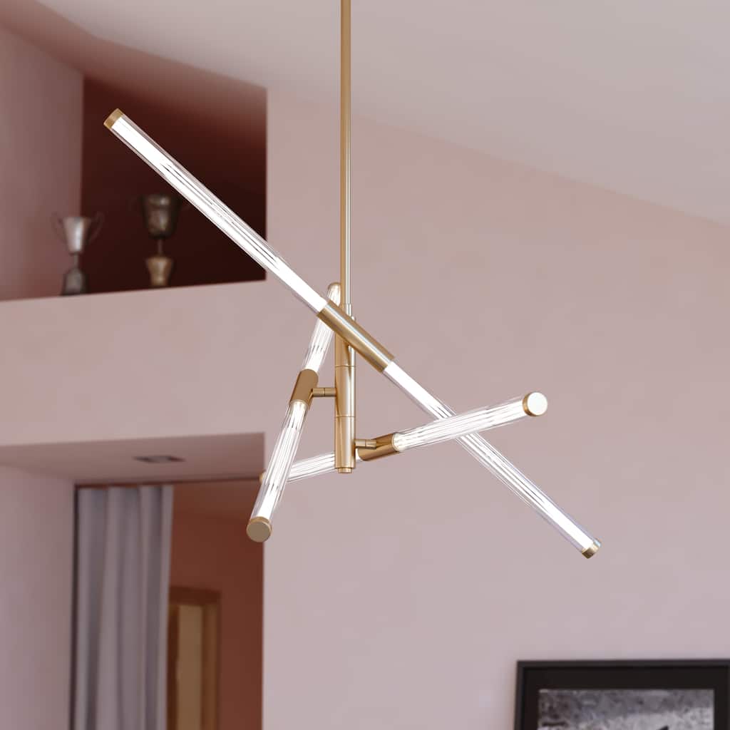 Avalon 3L LED Contemporary Pendant Light White Acrylic Adjustable Arms