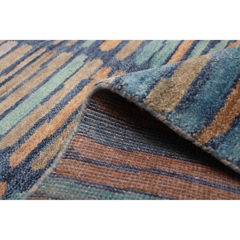 ECARPETGALLERY Hand-knotted Peshawar Ziegler Blue Wool Rug - 4'5 x 6'5