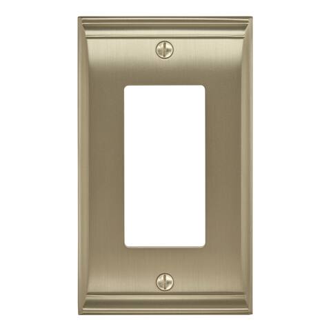 Candler 1 Rocker Golden Champagne Wall Plate - 1 Rocker