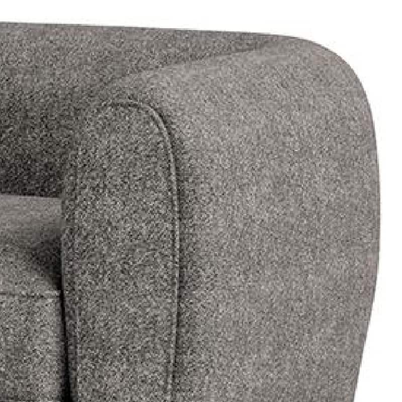 Dly Sofa Chair, Charcoal Gray Boucle, Black Wood, Tuxedo-Inspired Design